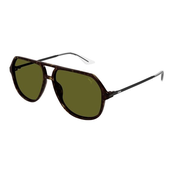 NWT PUMA PU0460S 002 Havana Black Green Sunglasses - Picture 1 of 2